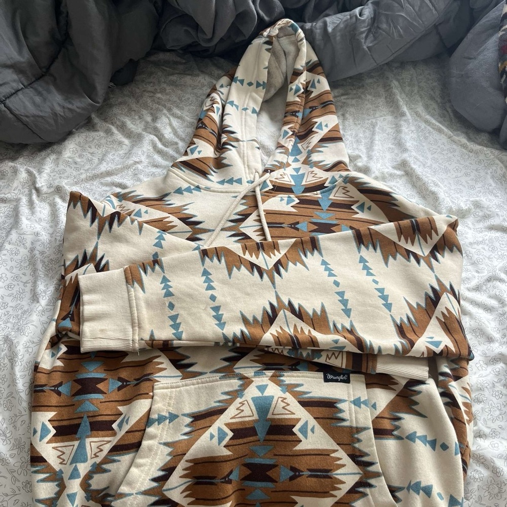 Wrangler Retro Cream and Blue Hoodie
